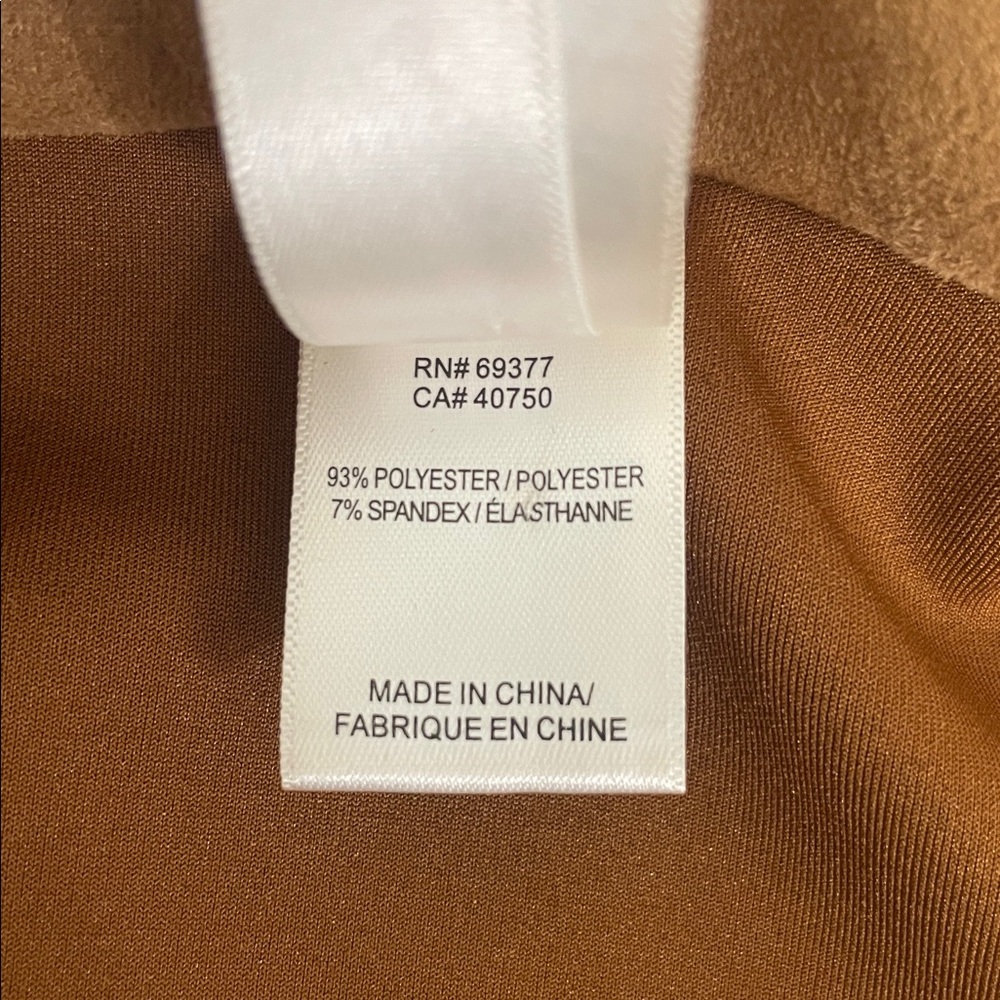 Wynne Layers Stretch Faux Suede Shirt Jacket | Camel Tan | Size Large - Picture 7 of 9